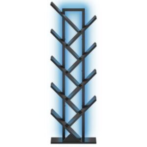 Kara Ağaç Kitaplığı, 9-LED ışıkları ile katmanlı kitaplık, Uzay Kurtarıcı Kitap Rafı, Kitap tutar, CDS, Oyun, Ofis için bağımsız kitaplık, Oturma odası, Yatak odası