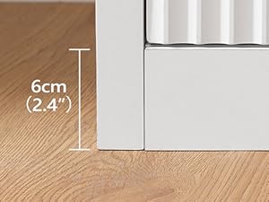 Fluted Dresser for Bedroom, Dresser TV Stand, 6 Drawer Dressers, Top Wooden Chests of Drawers with Charging Station and LED Light, White