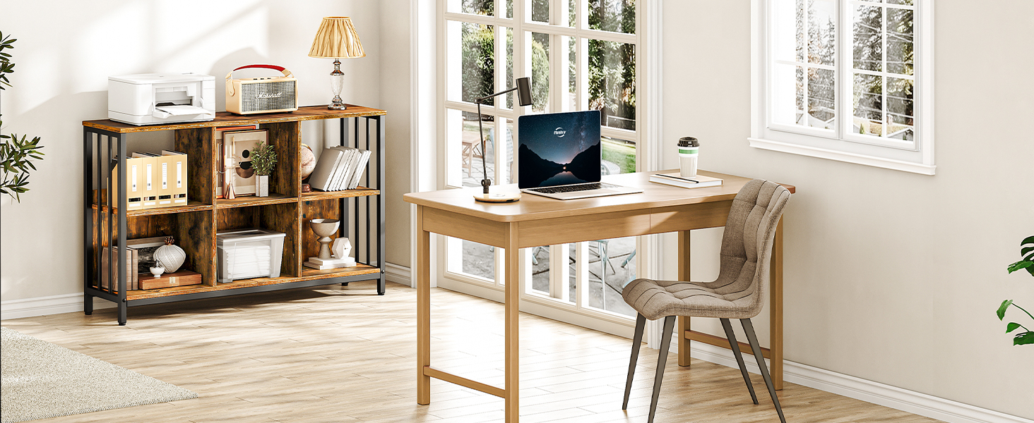 6 cube storage organizer 6 Cube Bookcase horizontal bookshelf Wooden and Metal Cubby Bookcase