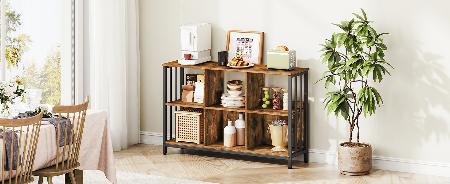 6 cube storage organizer 6 Cube Bookcase horizontal bookshelf Wooden and Metal Cubby Bookcase